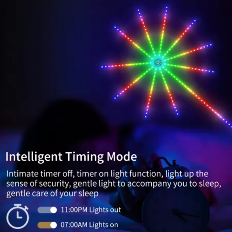 RGBIC Firework Strip Lights LED Bluetooth APP Control Neon Strip USB 5V Changing Smart Lamp Sync Music Bedroom Decor Dream Light