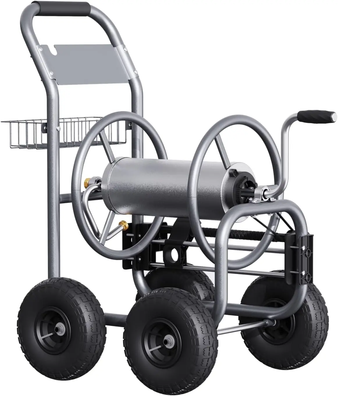 Hose Reel Cart with Wheels Heavy Duty Industrial Hose Reels for Outside 250-Feet of 5/8