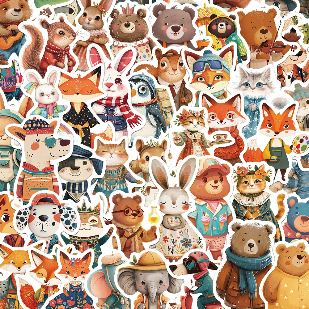 10/30/50Pcs Cute cartoon animal fairy tales Graffiti stickers For Snowboard Laptop Luggage Car Fridge DIY Styling Vinyl