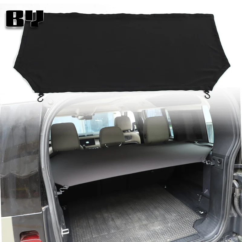 

For Land Rover Defender 110 2020-2025 Car Rear Trunk Curtain Cargo Cover Storage Bag Net Oxford Cloth Stowing Tidying