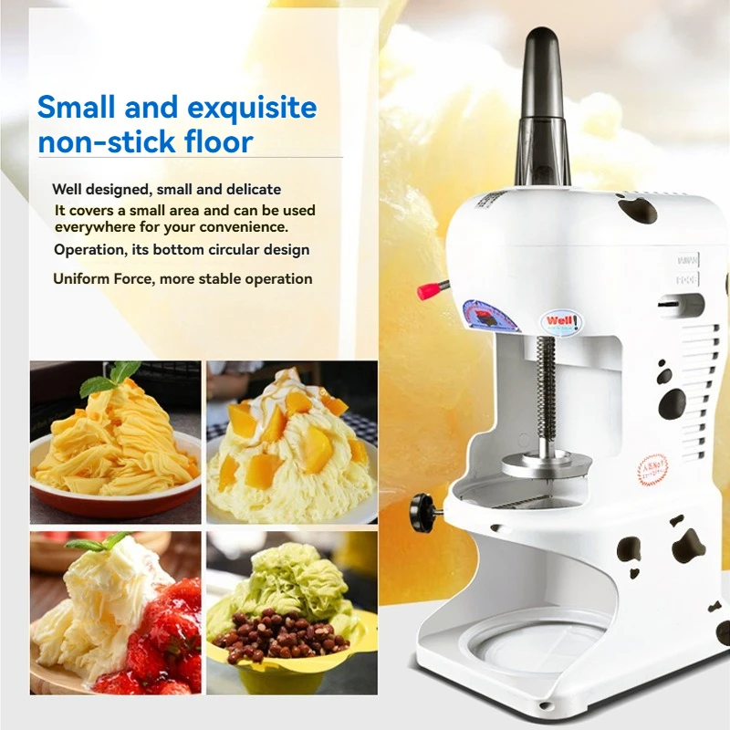 Commercial Milk Tea Store Snowflake Shaved Ice Maker Fully Automatic Ice Crushing Machine With Cover 110V US Standard