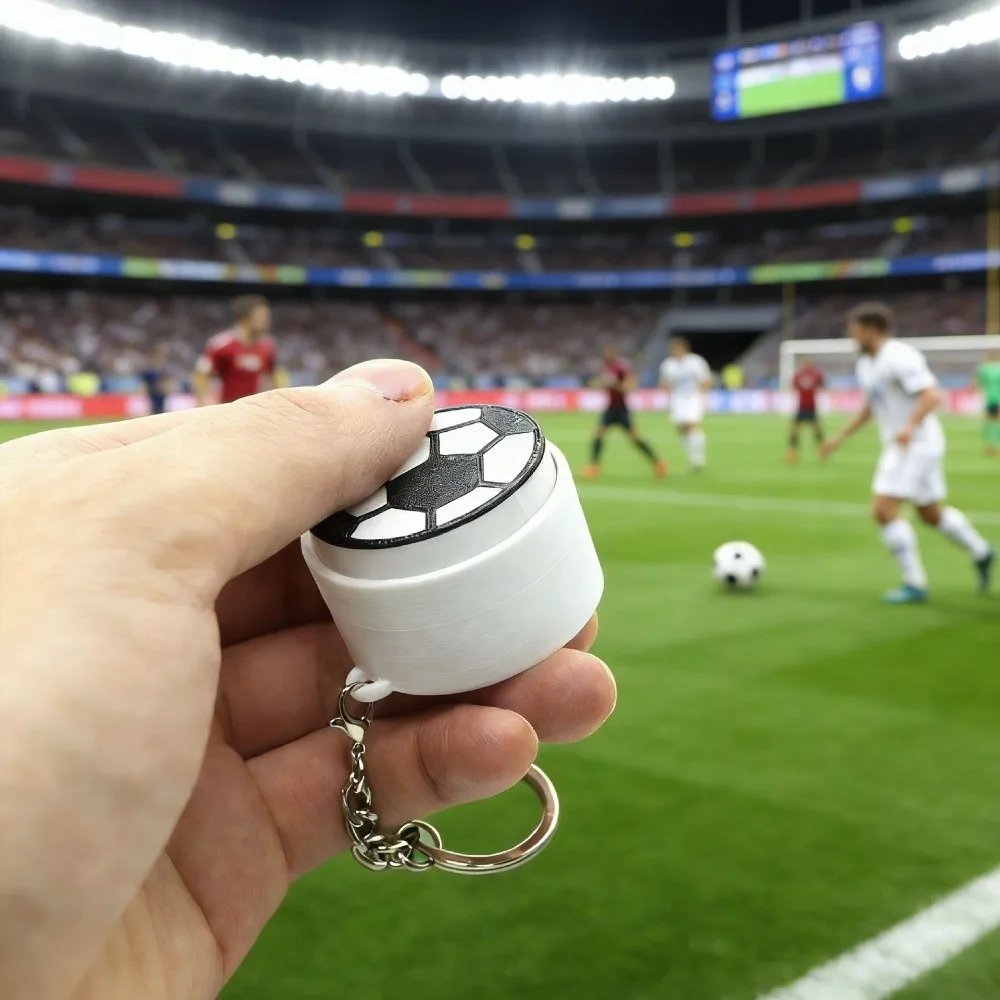3D Printed Sports Balls Clicker Key Chain Sport Theme Cartoon Button Balls Key Chain Basketball Baseball Football Tennis