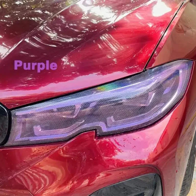 Car Motorcycle Vinyl Wrap Foil Laser Honeycomb Headlight Taillight Tint Film Modify Color Changing Stickers Car Styling