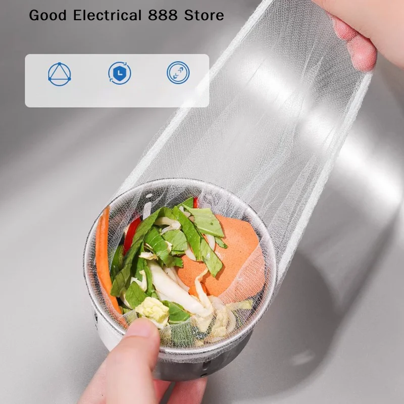 【G】100Pcs/Pack Disposable Sink Filter Kitchen Sewer Net Garbage Filter Bag Sink Strainer Bathroom Drain Hair Anti-blocking Net