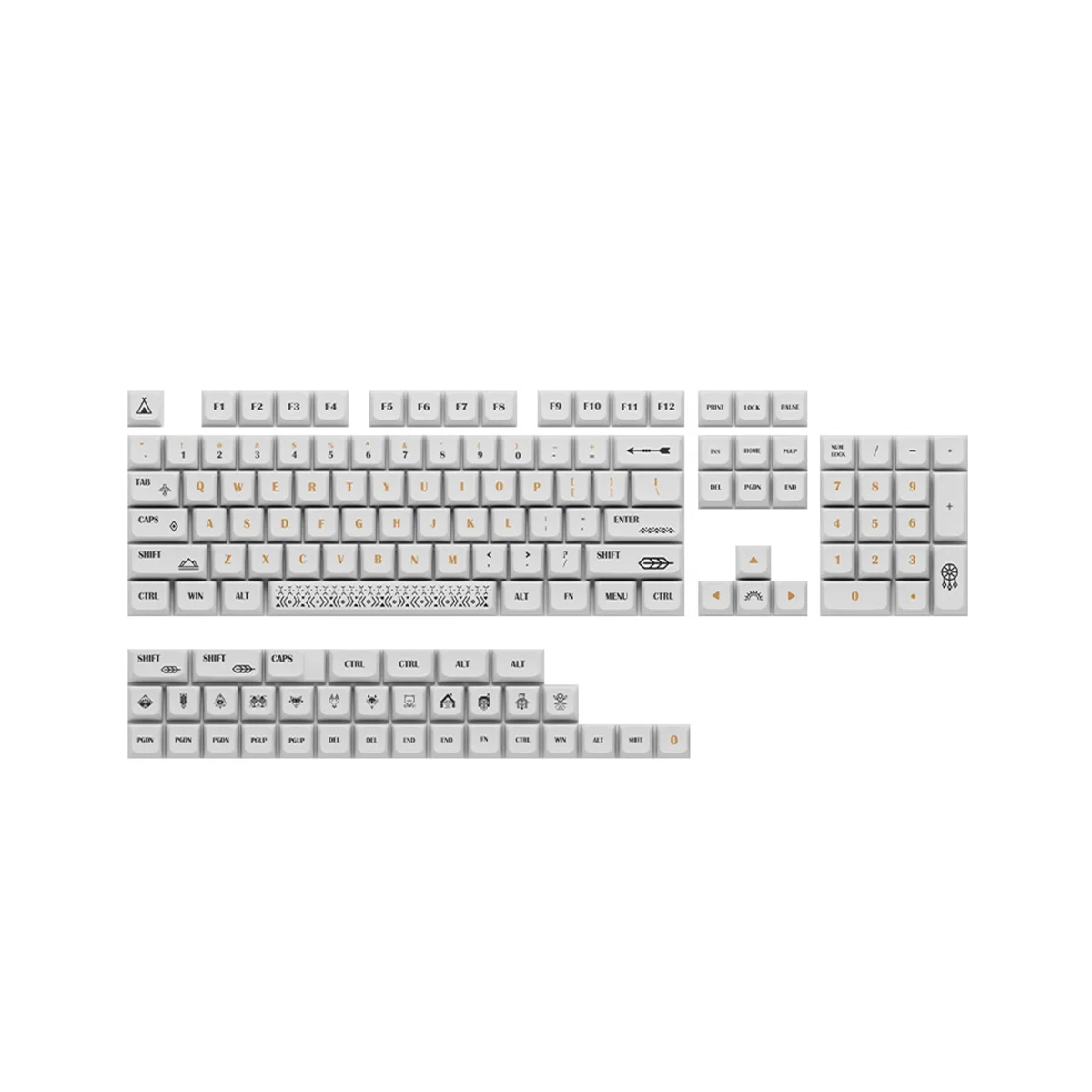 Convenient Personalise 137 Keys PBT Keycaps Portable Useful for DIY Sublimation Mechanical Keycap,D