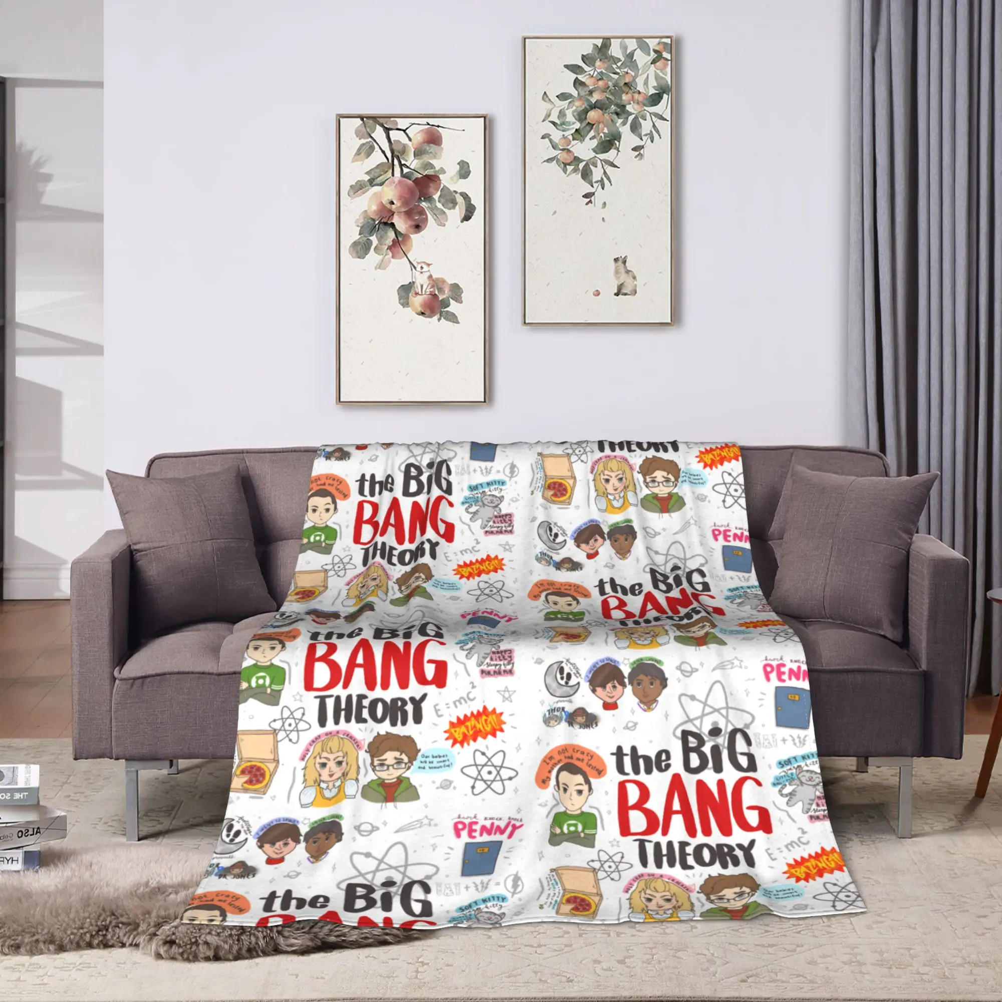 The Big Bangs Theory Sitcom Blankets Quality Warm  Throw Blanket Winter Airplane Travel Couch Chair Sofa Bed Fluffy Bedspread
