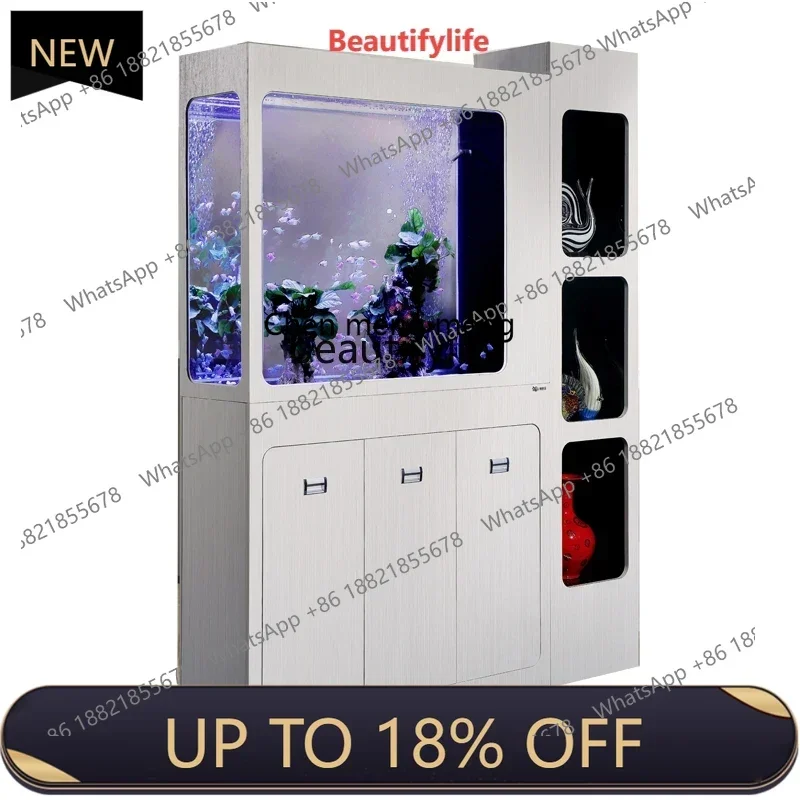 

P178 Fish Tank Living Room Floor Change Water Ecological Bottom Filter Intelligent Integrated Glass Partition Aquarium