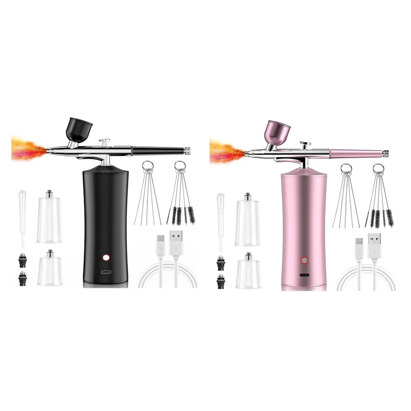 

Airbrush Kit, 30PSI Cordless Rechargeable High-Pressure Non-Clogging Air Brushgun For Nail Art,Painting,Cake Decor