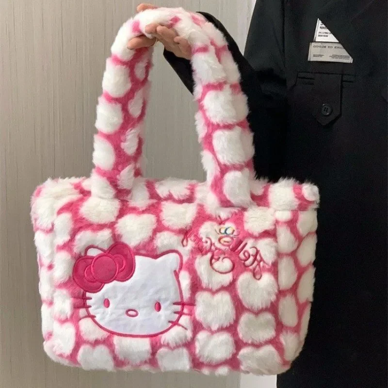 Millennium Hot Girl 2024 Plush Hello Kitty Single Shoulder Handbag for Girls Fashion Korean Version Versatile Commuter Lolita