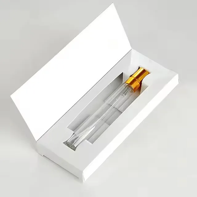 50 stks 10 ML Parfumflesje Met Aanpasbare Logo Papieren Dozen Lege Verstuiver Spray Glazen Parfumflesje