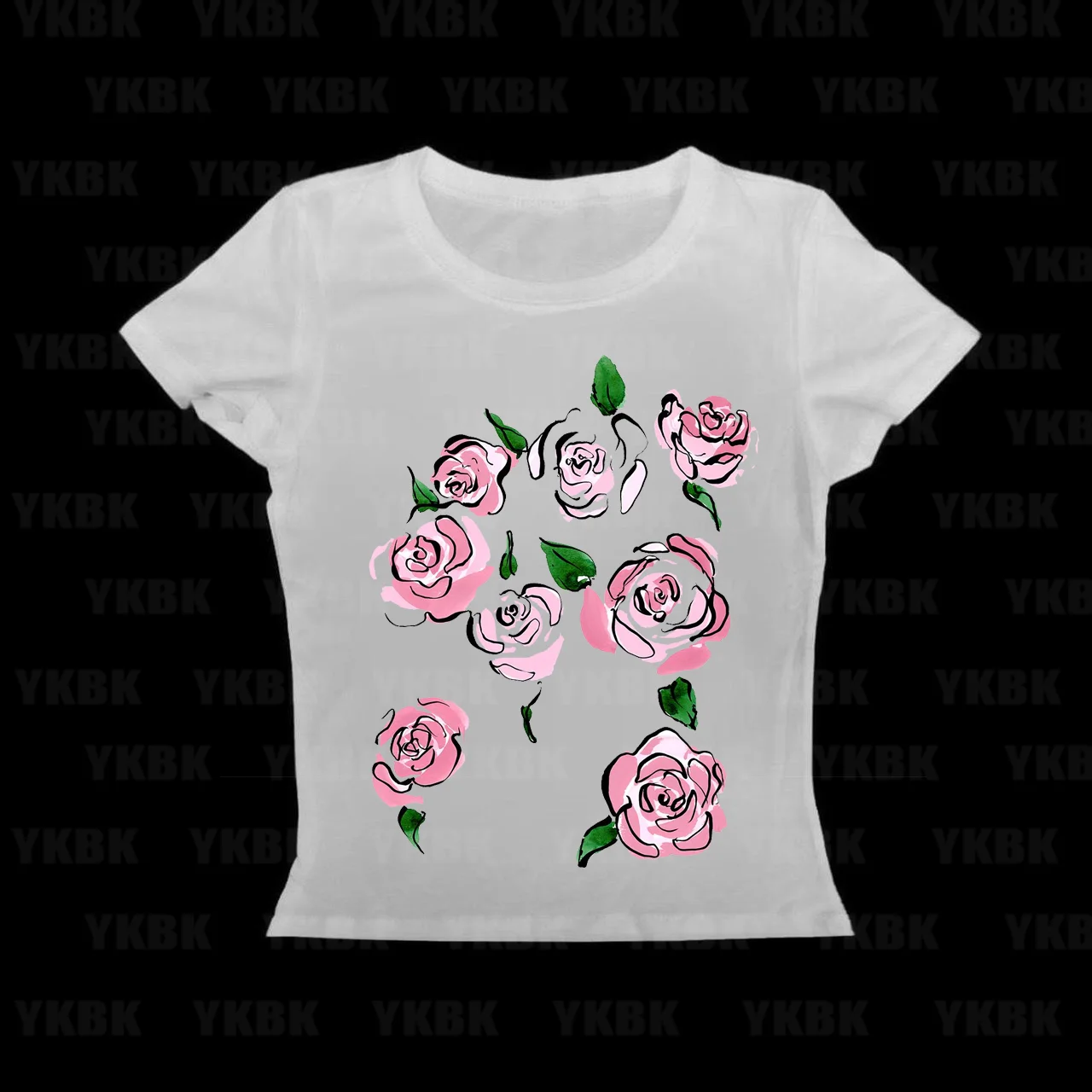 

Модный топ с цветочным принтом и круглым вырезом, с короткими рукавами, для женщин, элегантная повседневная женская футболка, летняя футболка в стиле хип-хоп, американская уличная одежда, унисекс