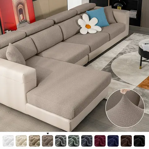 두꺼운 자카드 소파 좌석 쿠션 커버 Funiture Protector 스트레치 소파 커버 ForLiving Room 이동식 좌석 슬리퍼 커버 어린이 애완 동물
