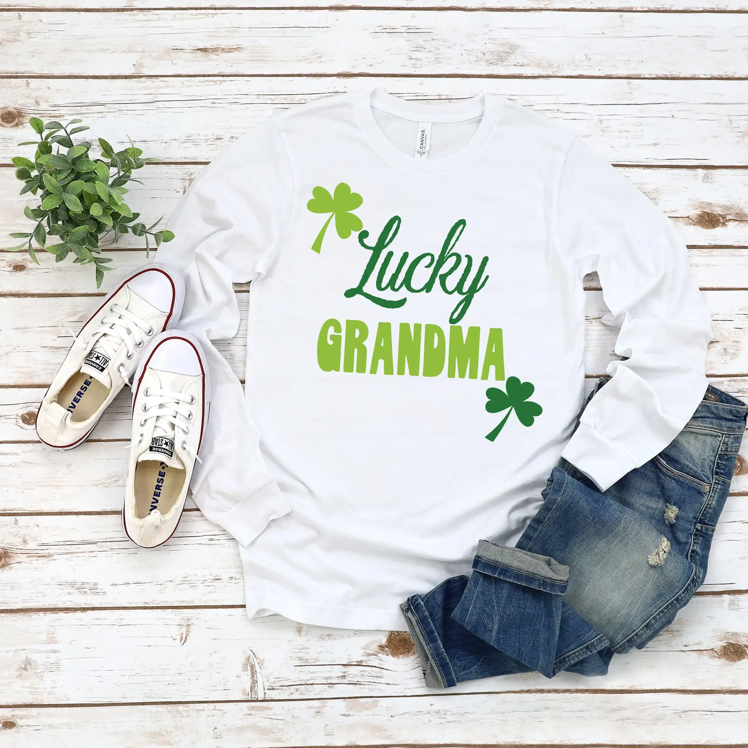 Women T Shirt One Lucky Grandma Knitting Crochet Print Harajuku Top Casual Ladies Basic O-collar Short Sleeved Girl Clothing