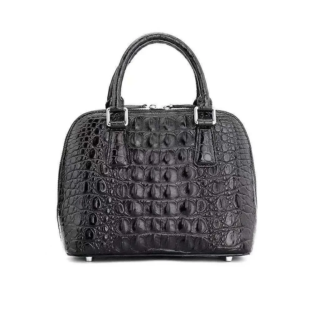 

hexiaofengdedian women crocodile leather handbag female crocodile bag black fashion dinner go to party date
