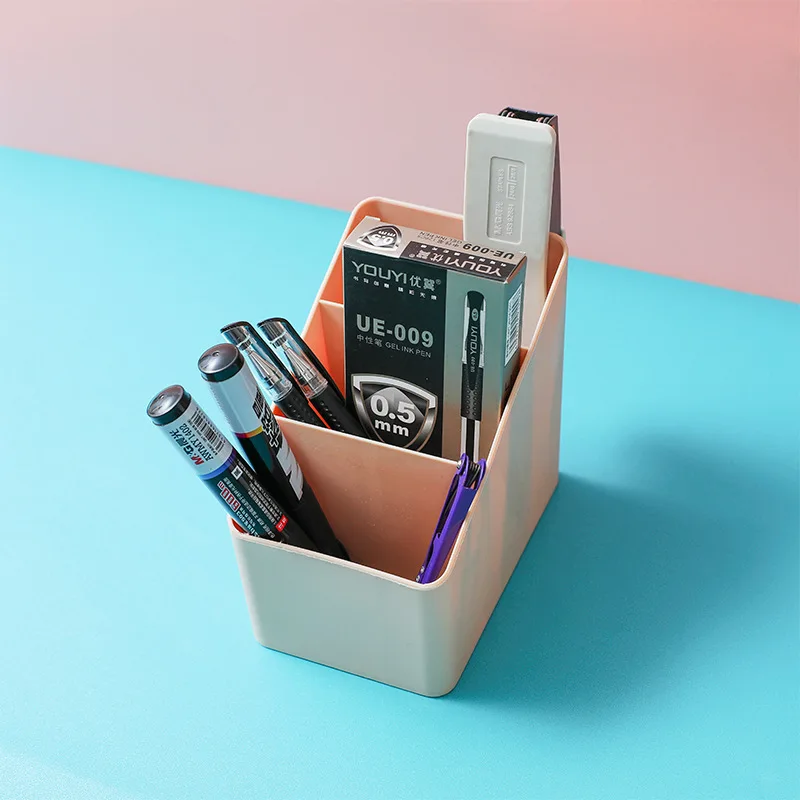 Creative Desktop Storage Box Plastic Cosmetics Storage Box Office Organizer Ins Student Pen Holder Stationery Organizer Box