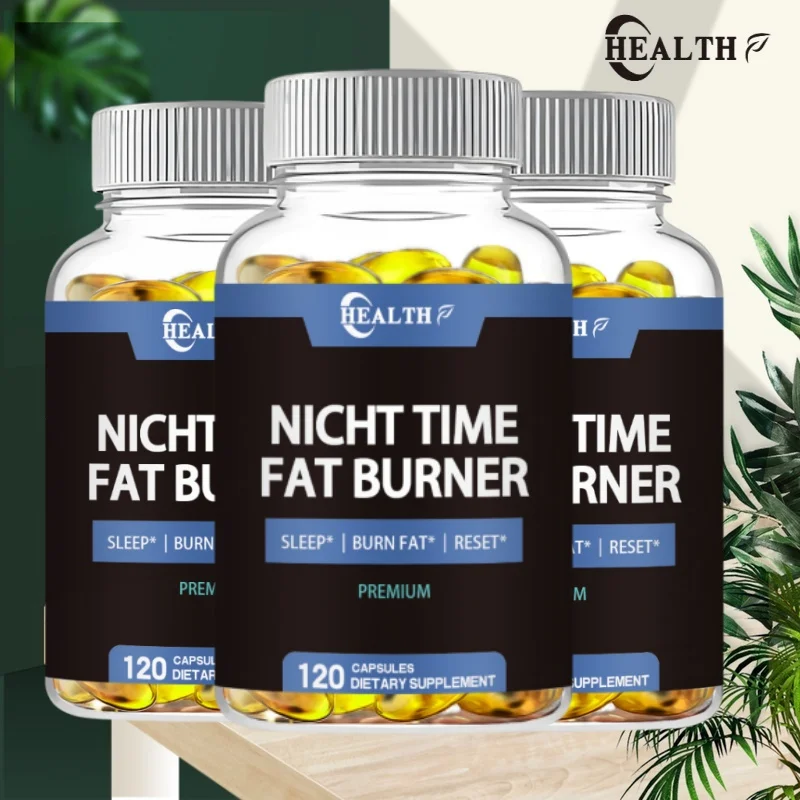 Night Fat Burner Capsules with Vit D3 Green Tea for Detox Intestinal