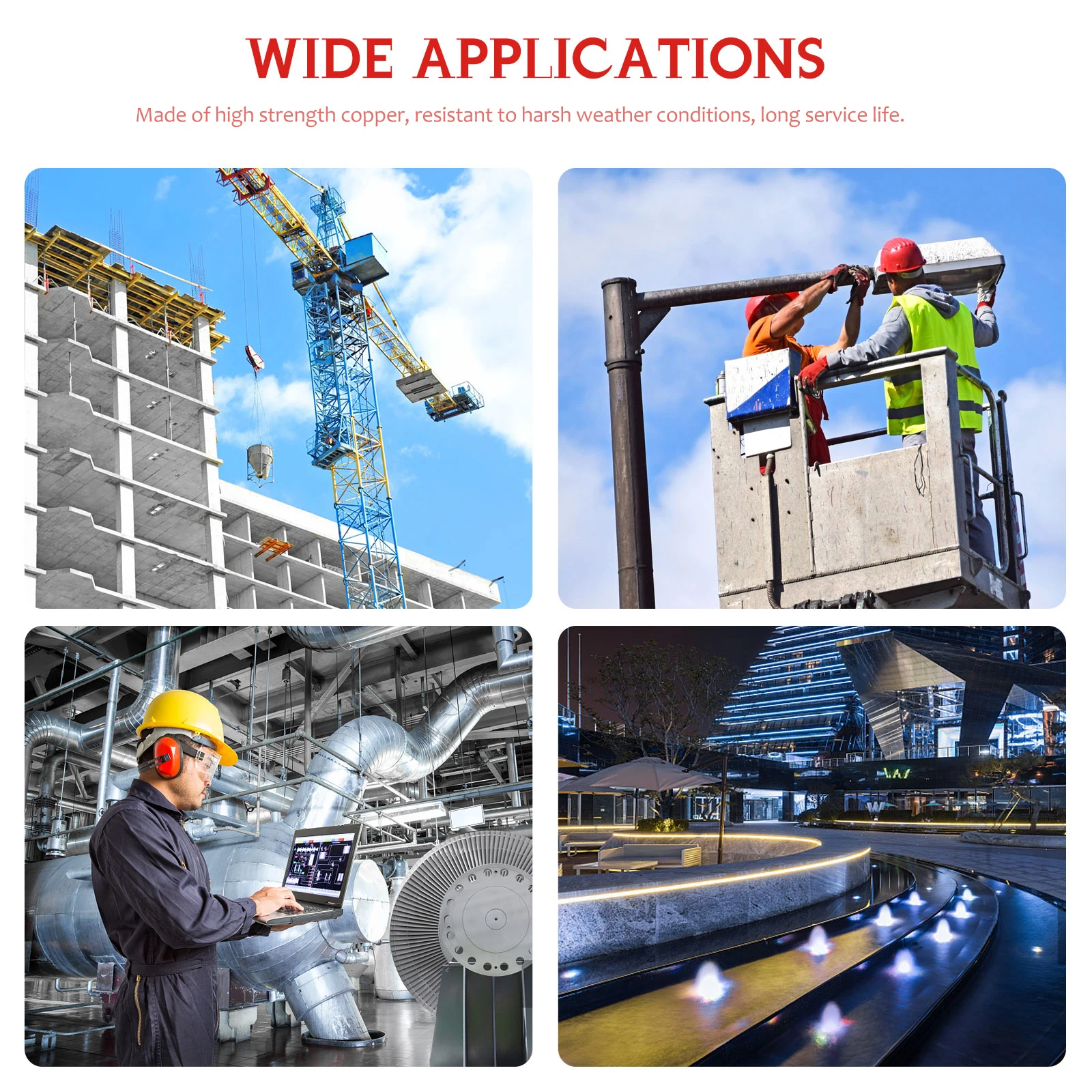 

Ground Wire Connector Split Bolt Copper Conductor Bonding Ground Clamp for Direct Burial Grounding Tools Accessory Replacement