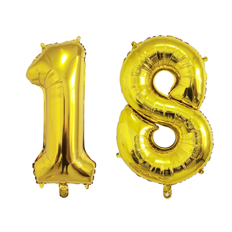 2 pz 32 pollici oro argento nero elio stagnola numero palloncino 16 18 30 40 50 60 70 80 90 forniture per la decorazione della festa di buon