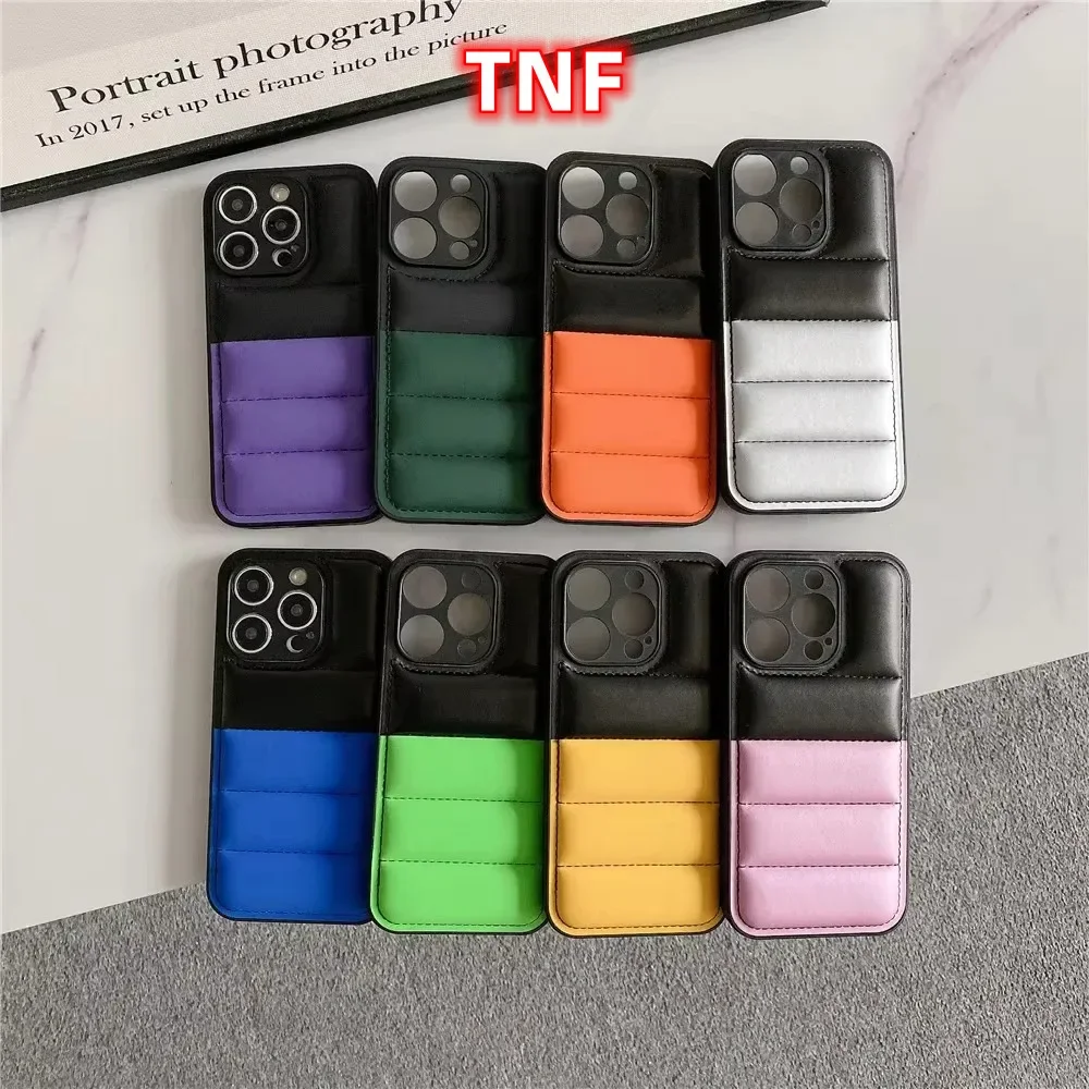 Funda creativa para teléfono con capa de plumón para IPhone 11, 12, 13, 14, 15 16 Pro Max, funda a prueba de golpes para IPhone 16 Pro Max con TNF