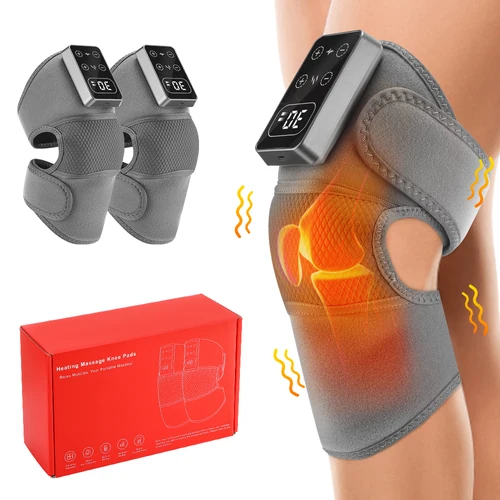 Masajeador de rodilla eléctrico, 3 vibraciones, 5 niveles, compresa caliente, masaje de codo y hombros, soporte de rodilla, protección de rodilla, cuidado de la salud