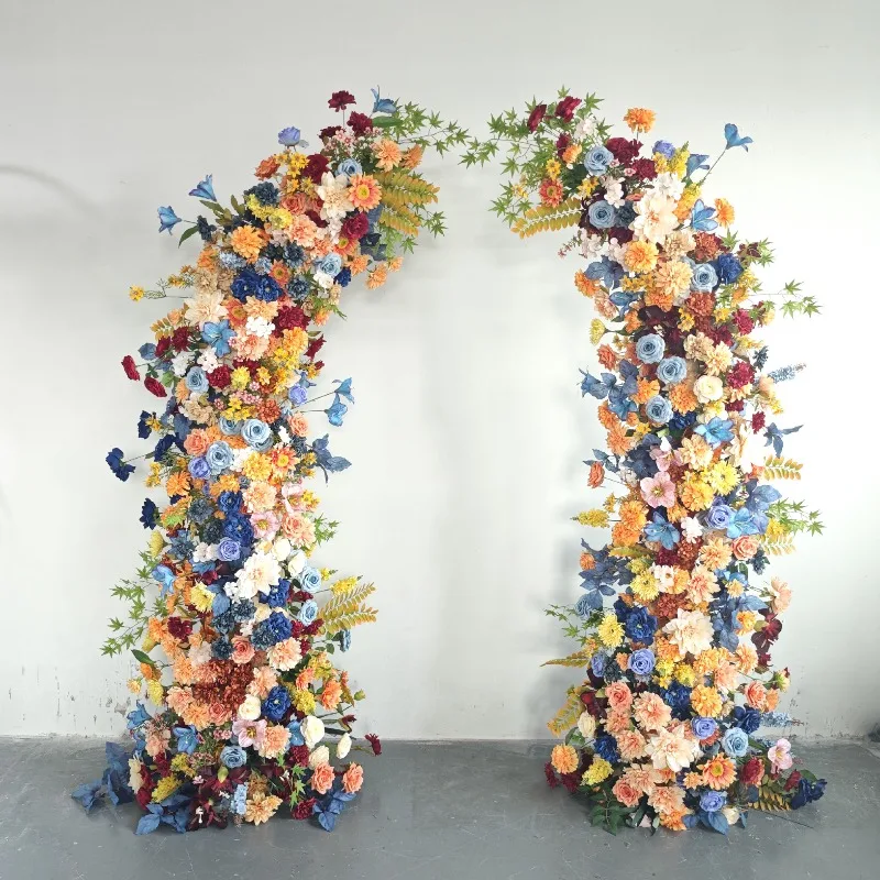 Wedding decoration horn arch floral arrangement, simple installation window arrangement activity ceremony simulation flower