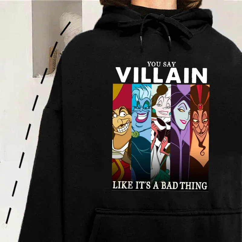 Disney Women Hoodie Fashion Villains Bad Girl Have More Fun Hoodies Graphic Streetwear 90s Harajuku Gothic Hooded Clothing Tops