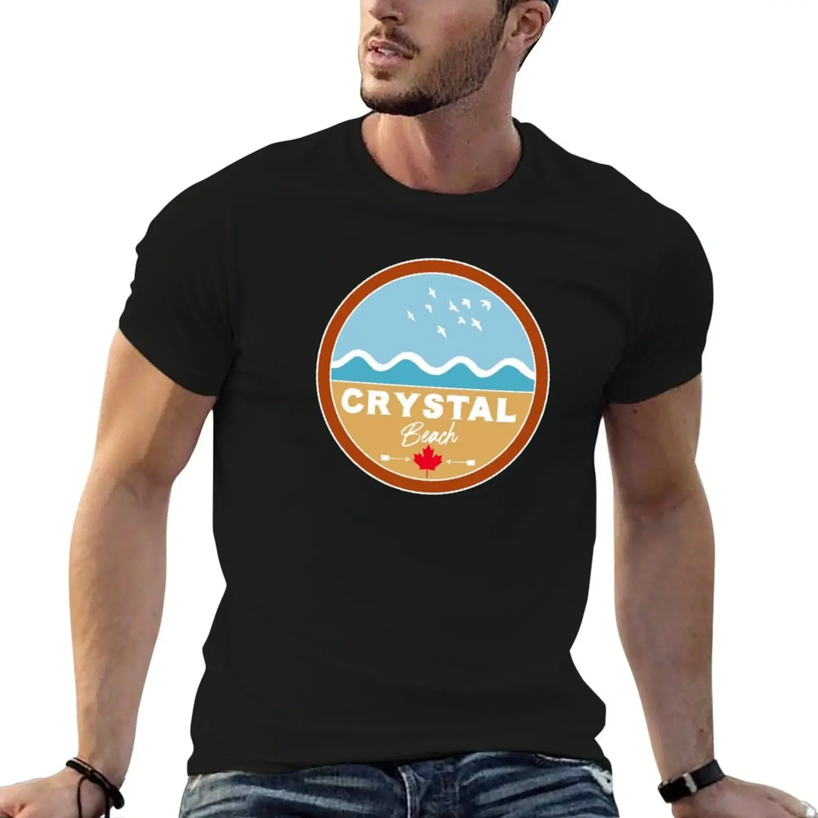 Crystal Beach Ontario Canada - Retro Lake Beach Wave T-Shirt man clothes street wear shirts men graphic