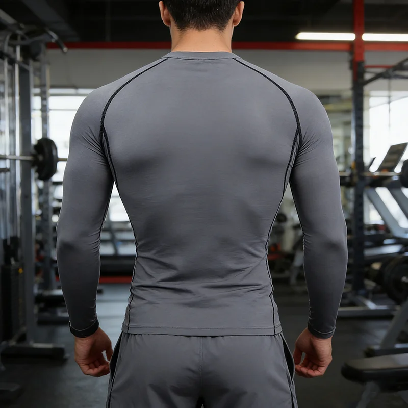 تي شيرت للياقة البدنية مريح للرجال، قميص علوي مناسب للتنفس، أكمام رياضية قابلة للتمدد، بدلة لياقة بدنية مرنة للتدريب #2