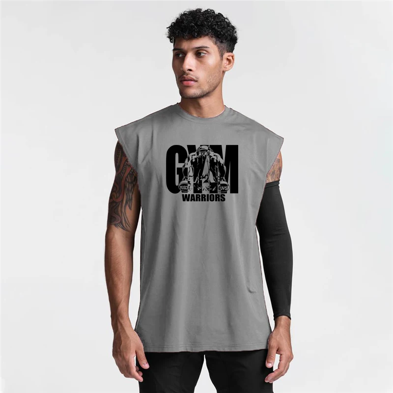 Mens Summer Gym Clothing Quick-dry Mesh Loose Fitness Muscle Tank Tops Running Vests Bodybuilding Sleeveless Shirts Sportswear