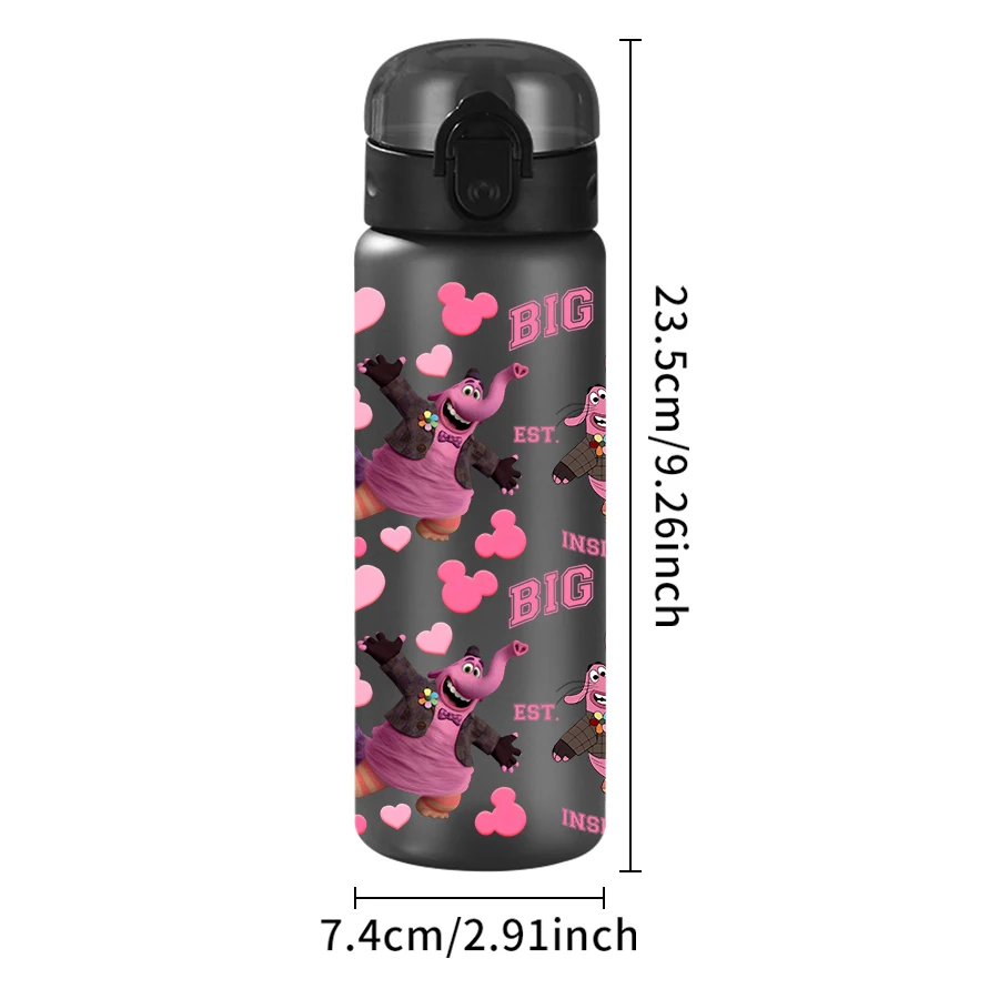 Bouteille d'eau en plastique avec personnage rose Disney, motif/motif en forme de cœur, tasse de sport de 26oz, cadeau d'anniversaire/de rentrée scolaire, 1 pièce