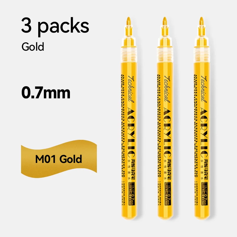 مقاوم للماء فرشاة معدنية دائمة أقلام خطاط (ماركر) 0.7 مللي متر/1.0 مللي متر لتقوم بها بنفسك الراتنج قالب الذهب الفضة الرسم لوازم الحرفية علامات القلم