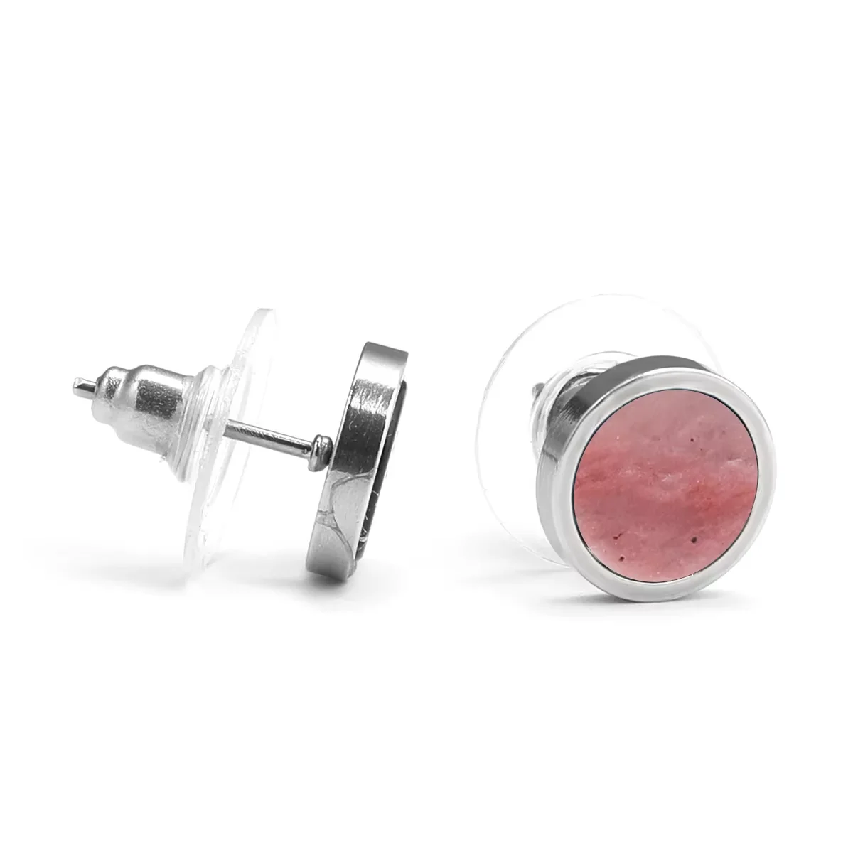 

s925 Silver Natural Stone Earrings Men and Women Natural Gemstone Amethyst Obsidian Aquamarine Jewelry Gift Christmas Present