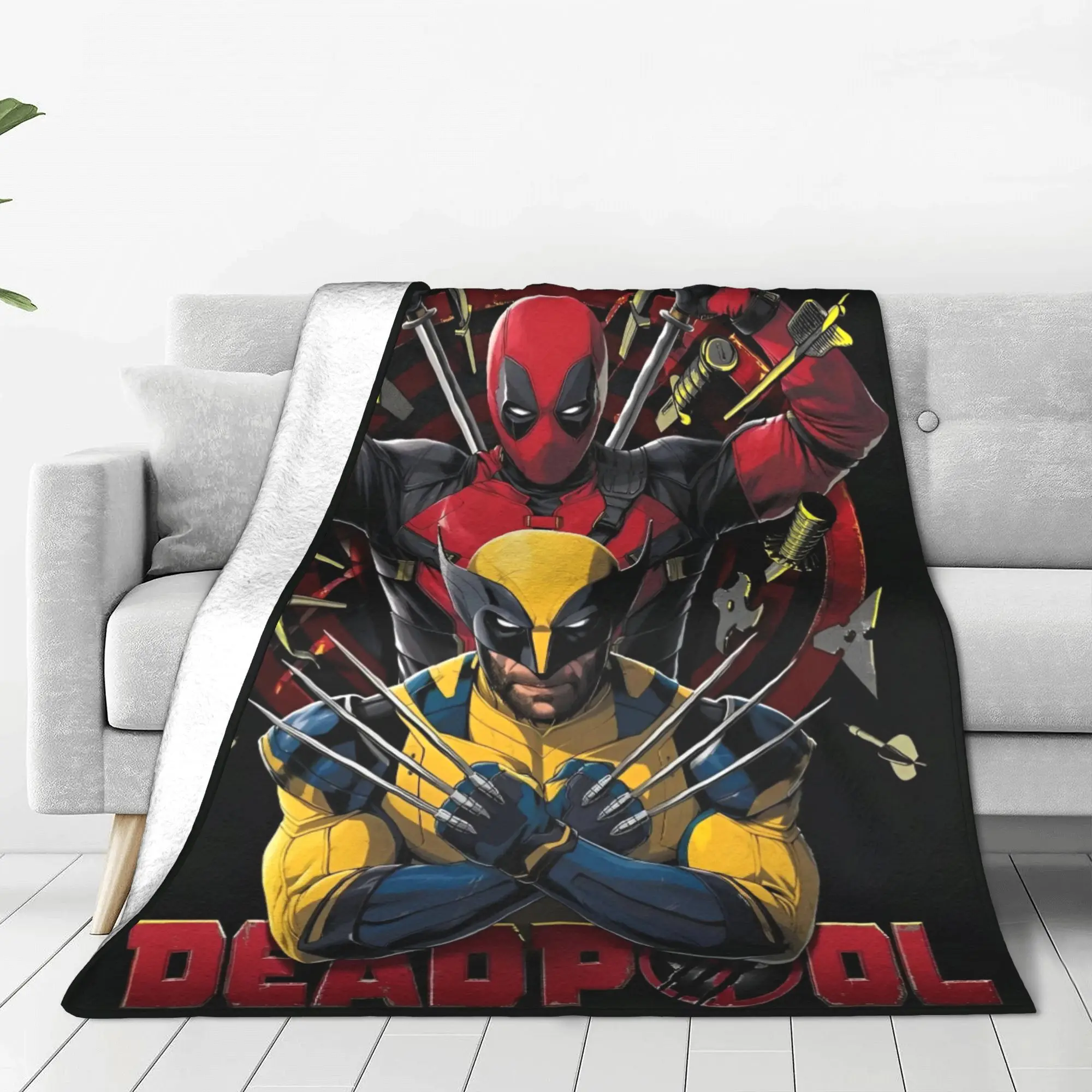 Deadpool and Wolverine Blankets Fleece Spring/Autumn Superhero Comedy  Super Soft Throw Blanket for Home Couch Plush Thin Quilt