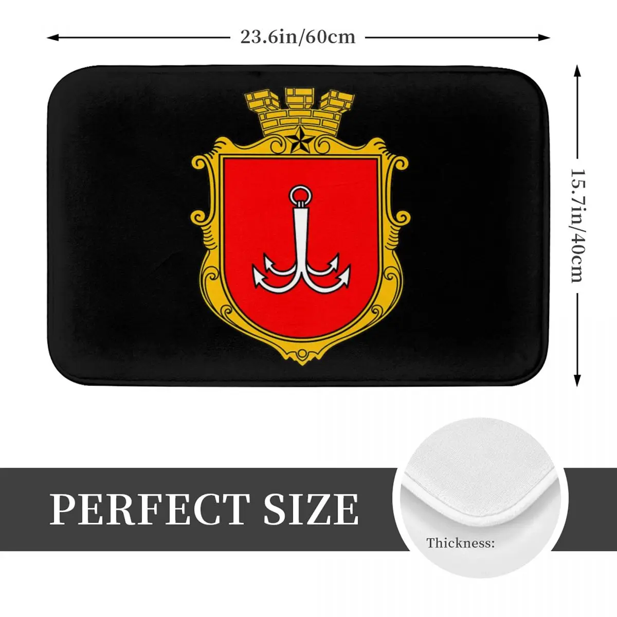 Coat Of Arms Of Odessa, Ukraine Non-slip Doormat Floor Mat Dust-proo Carpet Rug for Kitchen Entrance Home Balcony Footpad Mats