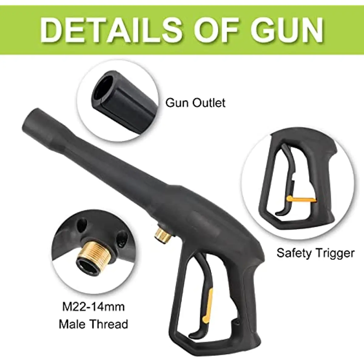 BEARFORCE Replacement Pressure Washer Spray Gun Trigger Handle Water Gun Compatible Some of Greenworks Karcher Ryobi Homelite