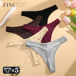 5Pcs/SET Cotton Comfort Underwear for Women Sexy Low Waist Breathable Thongs Girls Solid Sport Panties Stretch G-string Lingerie