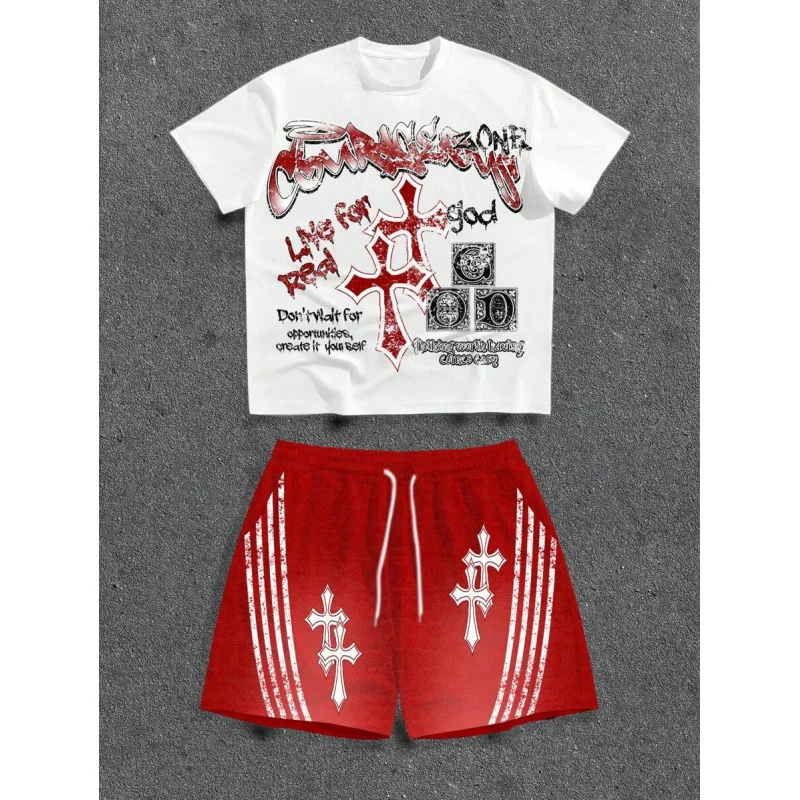 

2025Men's Fashion Workout Set Designer Clothes Man Clothing Mens Shorts and T Shirt Set New Shirts and T-shirts Man 2 Piece Sets