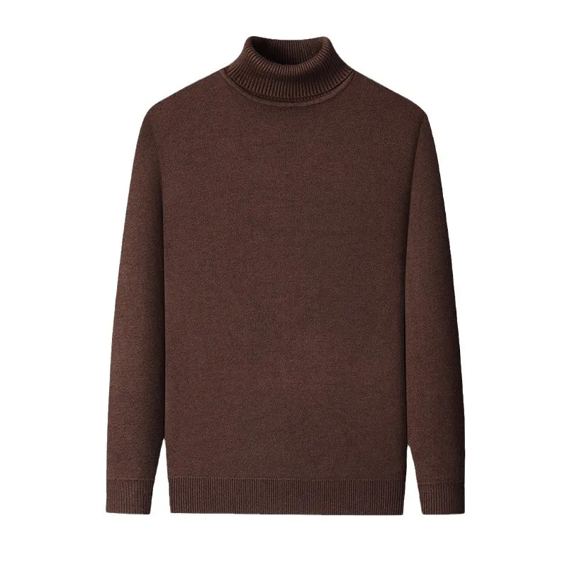 Semi-turtleneck Fleece Thickened Men's Winter New Warm Integrated Fleece, Bottomed Knitted Sweater