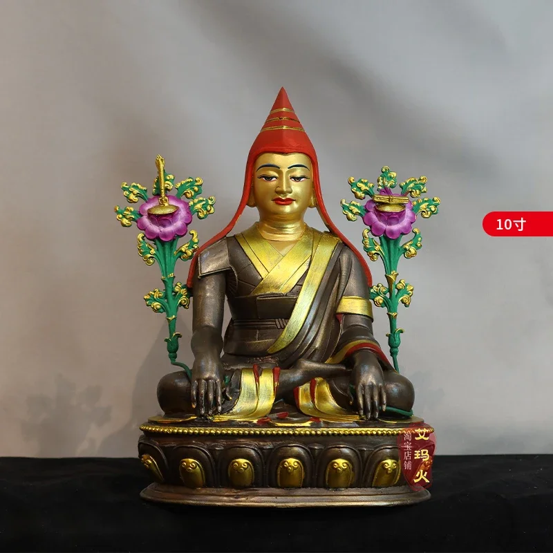 10 inch bronze Buddha ornaments Tibetan tantric practice sculpture, the founder of the Nyingma