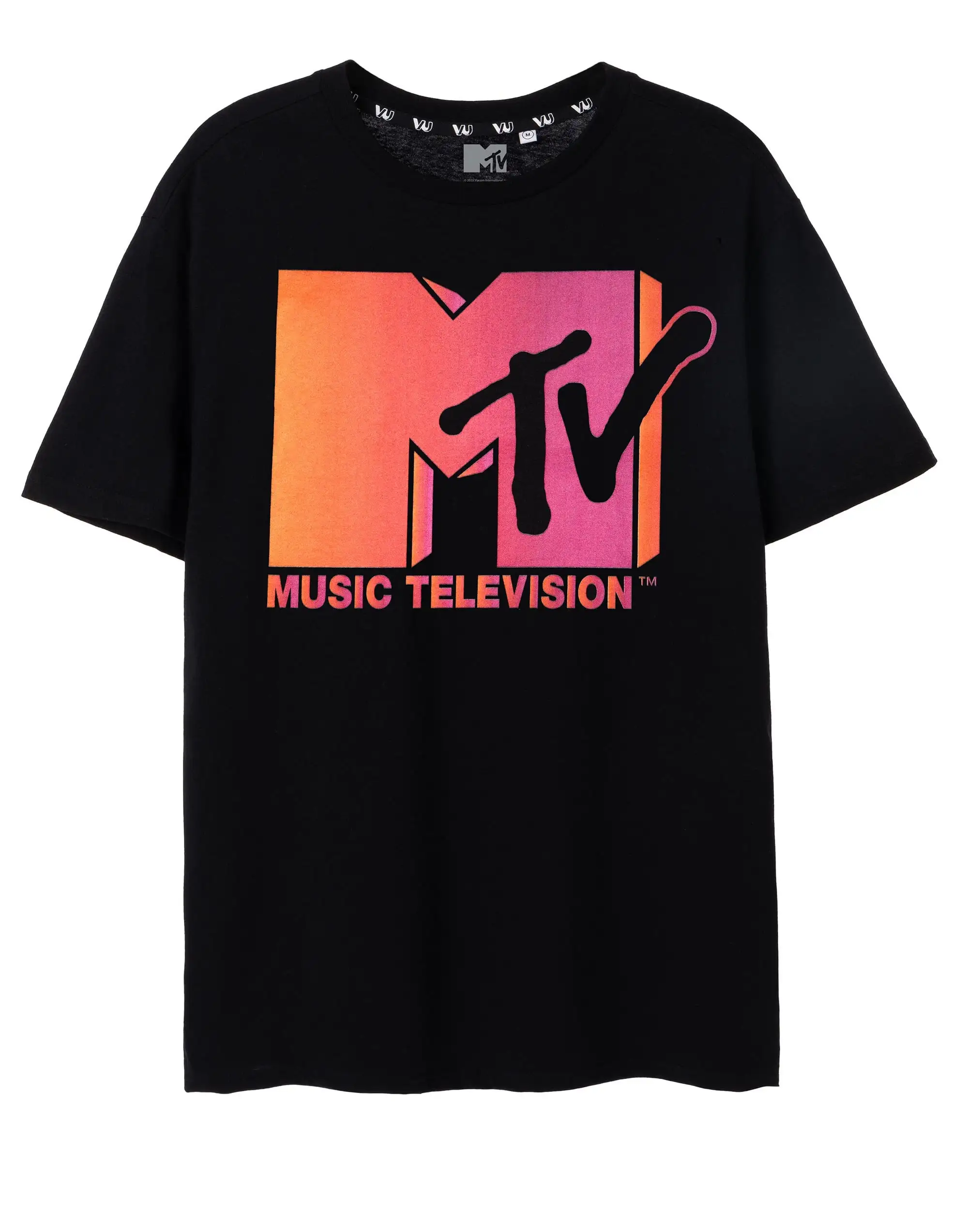 Mtv T Shirt In Black Ombre Music Retro Television Stylish And Grey Top 90S Nostalgic Merchandise