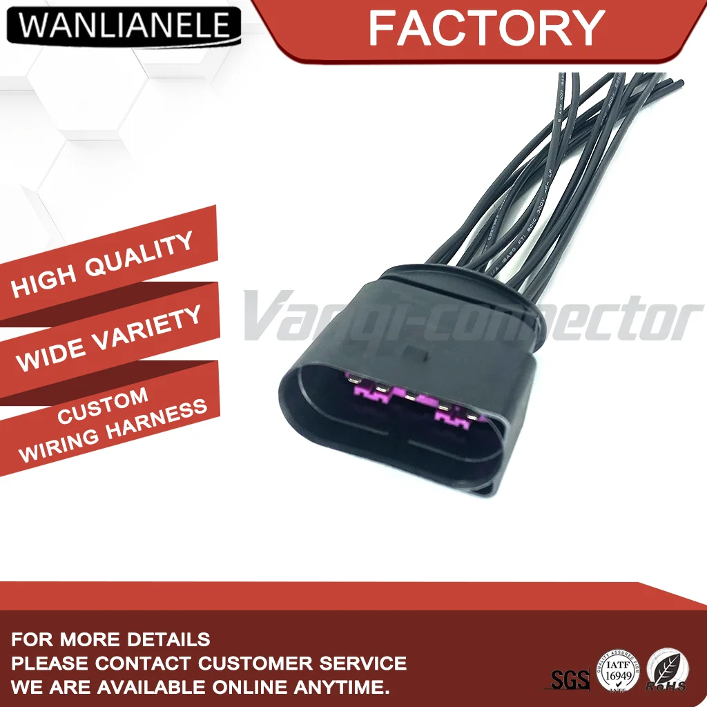 50Set 10Pin Automotive Connector 1J0973835 Male Plug Housing Waterproof Sealed 2.8mm For VW Audi Skoda With 15cm Wires