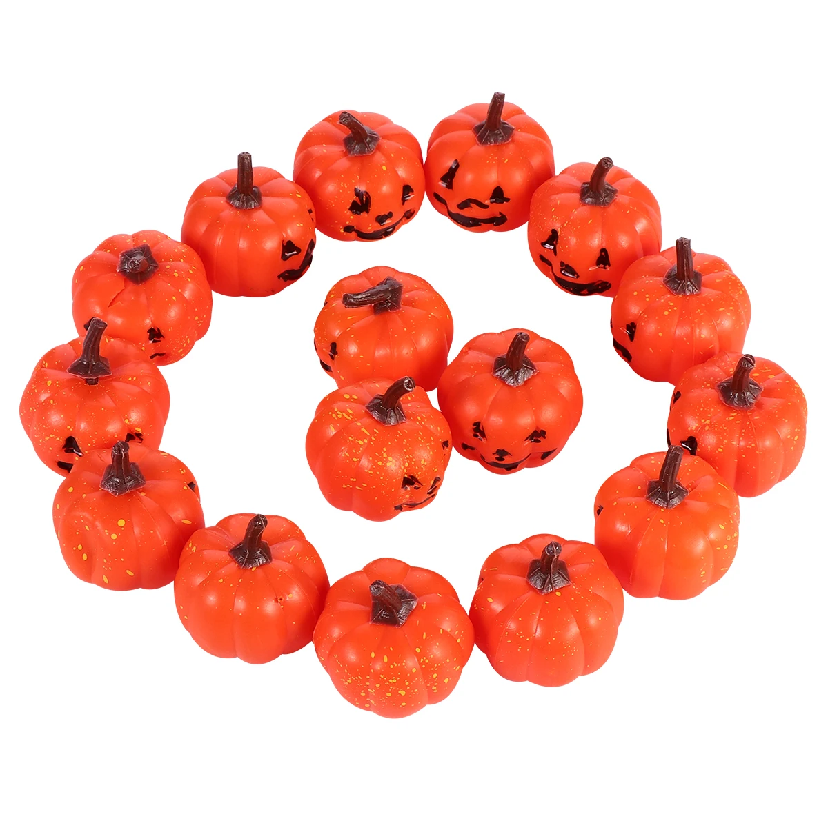 

16 Pcs Little Pumpkin nament Plastic Halloween Decorations Collapsible Foam Pumpkins Adornment Funny Party Bar