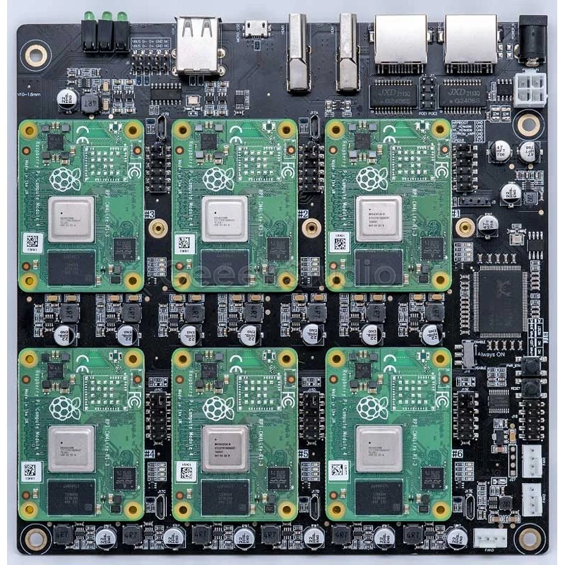 DeskPi Super6C Raspberry Pi CM4 Cluster Mini-ITX Board 6 RPI وحدة حساب 4 مدعومة