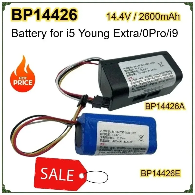 2600mAh 14.4V Battery for Midea I5 Young Extra/0Pro/i9 Sweeper Battery BP14426 Bateria BP14426A 4ICR 19/65 BP14426E 4INR 19/66