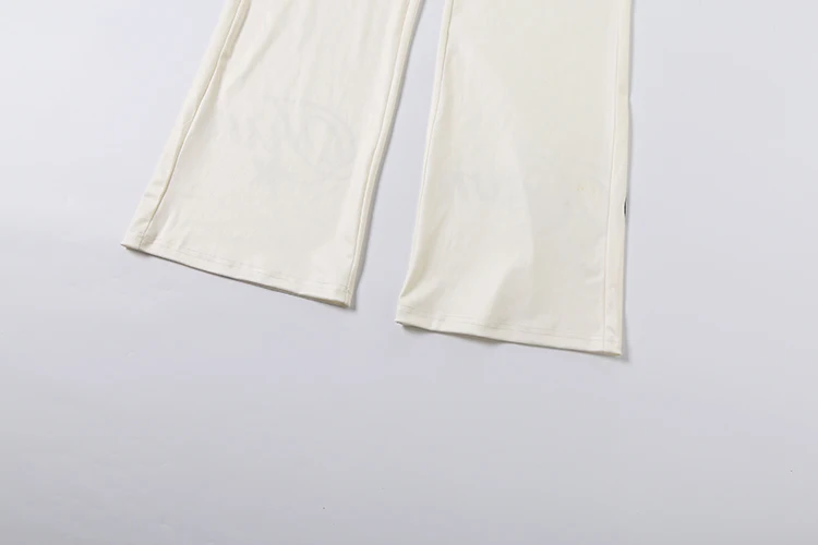 Nibber ärmelloses Tanktop mit Buchstaben-Aufdruck und V-Ausschnitt + Hose mit weitem Bein, lässiges gestreiftes 2-teiliges Set für Damen, trendiger, schicker Street-Sportanzug – Detail 12