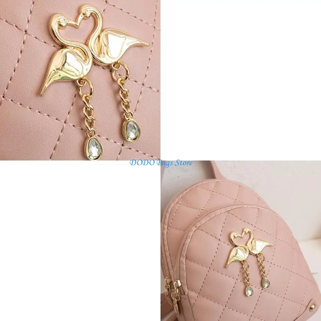 

Стильная школьная сумка через плечо. Вышитый и стеганый рюкзак из ПУ. Маленький рюкзак.