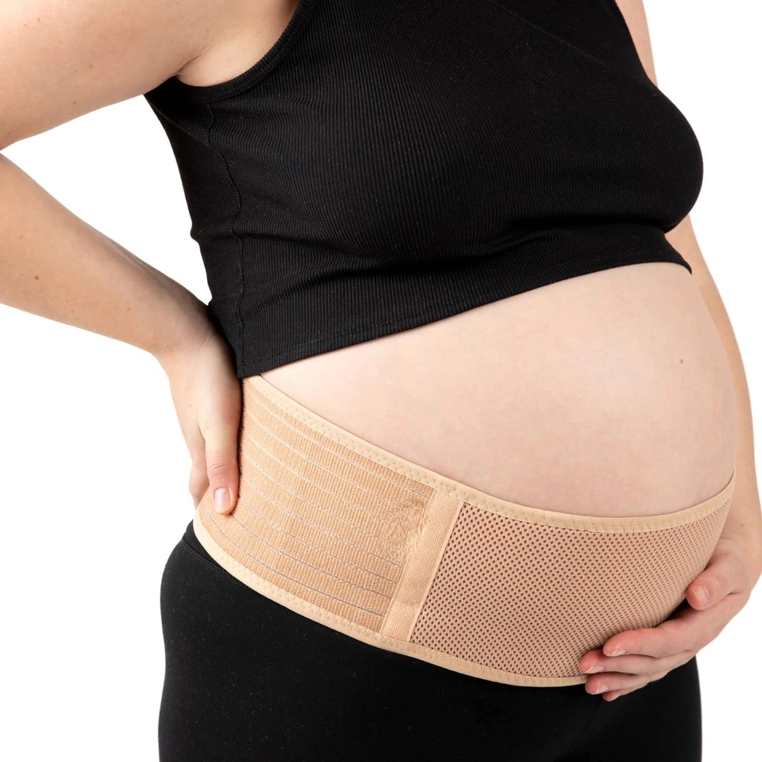 Comfortable Beige Medium Jill Joey Maternity Belt - Essential Pregnancy Belly Band for Back Support and Comfort