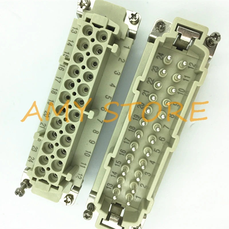Heavy Duty Cable Entry 24 Ways HDC-HE-024M Male to Female HDC-HE-024-F Industrial Aviation Plug Connector AC500V 16A 6KV