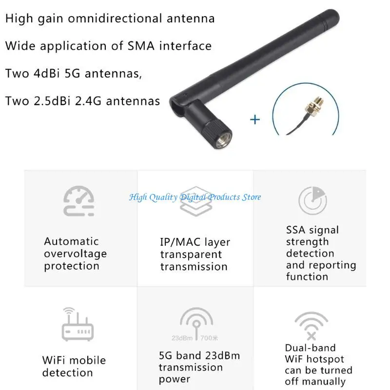 U2JE potenza 1200m wireless 5g+2,4 GHz Monitoraggio del modulo WiFi a doppia banda Video monitoraggio Transmisson