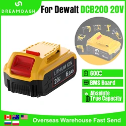 20V 6.0Ah Li-ion Battery For Dewalt DCB200 DCB606 DCB612 DCB205 DCB206 DCB209 Power Tool Batteries